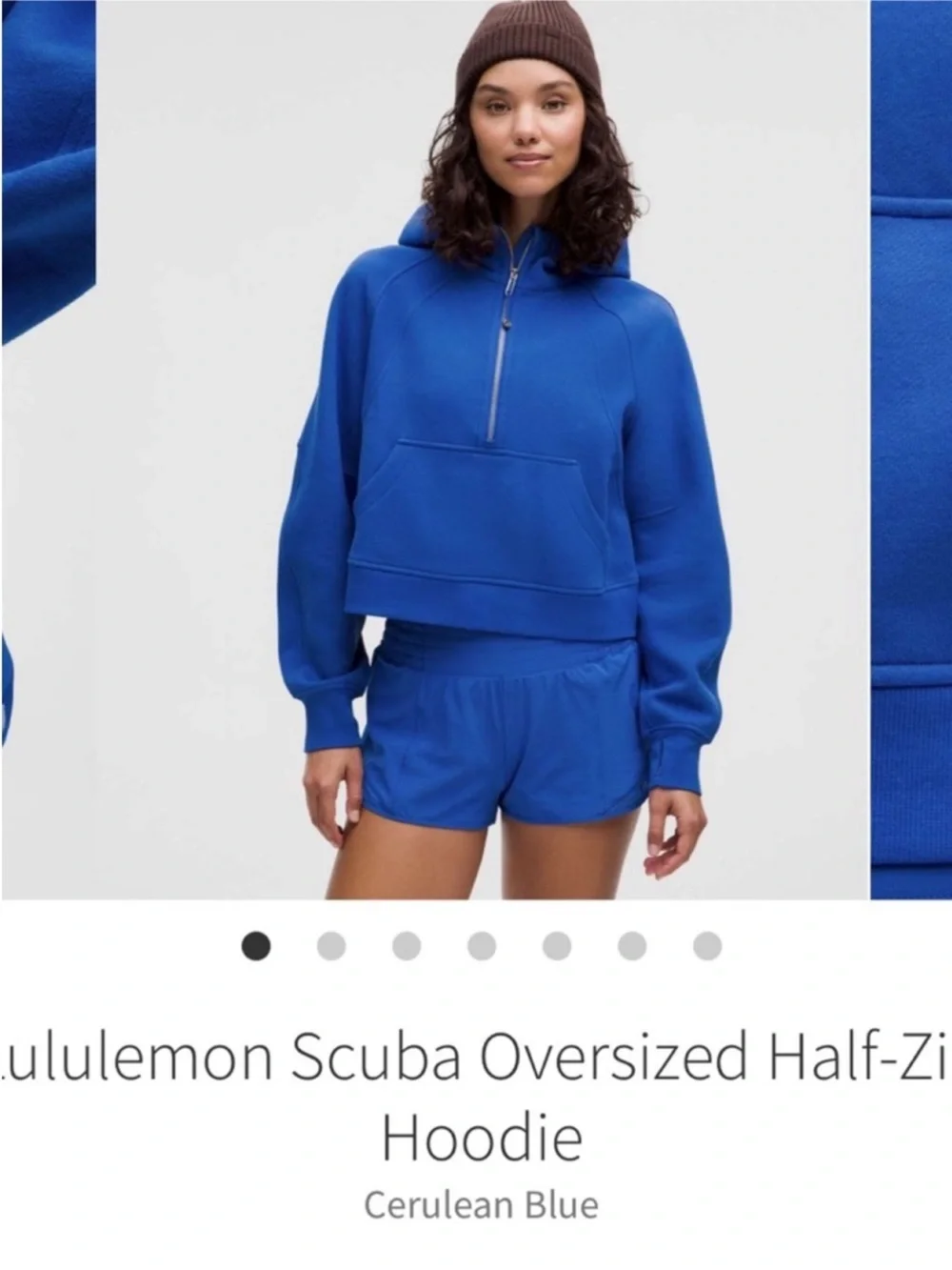 Lululemon Scuba Oversized Half Zip Hoodie Cerulean Blue Sz M/L